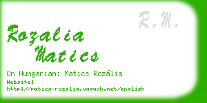 rozalia matics business card